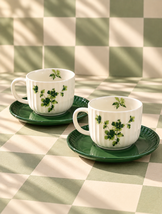 Sage Garden Tea Cup & Saucer Set of 2