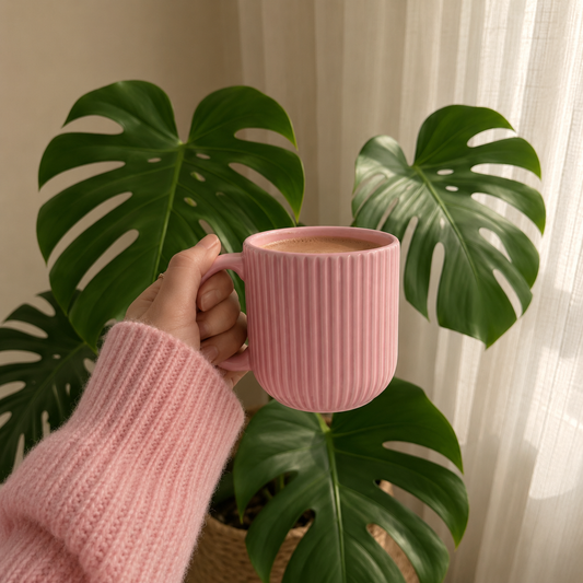 Blush Ribbed Mug Set of 1