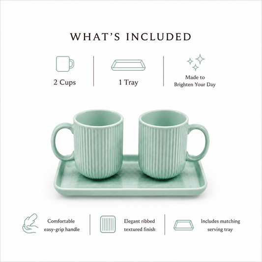 Mint Mist Mug & Tray Set