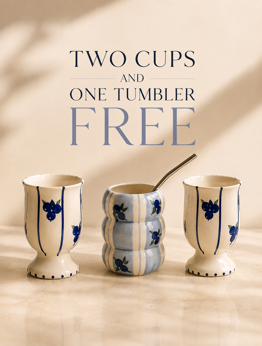 Blueberry juice glass set + Blueberry tumbler