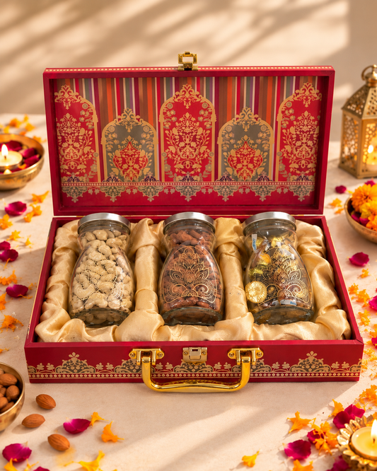 Royal Maroon Dry Fruit & Chocolate Gift Hamper