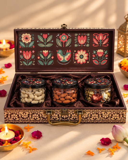 Premium Floral Dry Fruit & Chocolate Gift Hamper