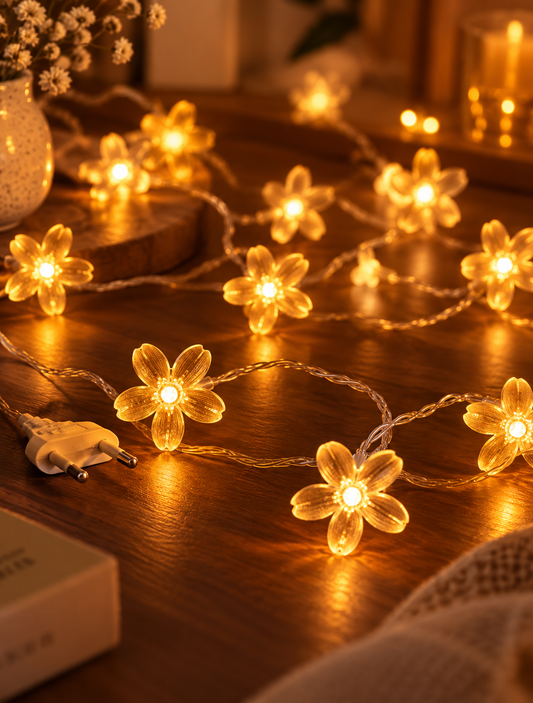 Warm White Flower LED Fairy Lights – 3 Metres