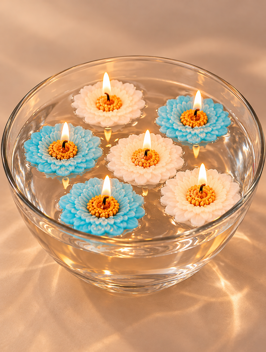 Floral Floating Candles – Set of 6