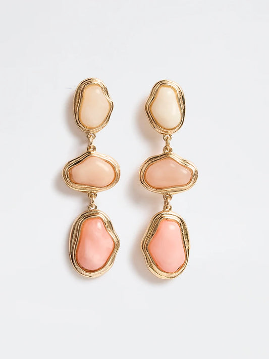Blush Pink Organic Shape Drop Earrings