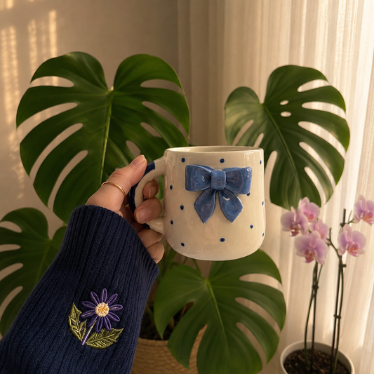 Blueberry Ribbon Cup Set + Free Tumbler