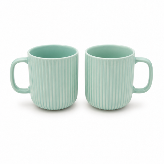 Aqua Ribbed Cup Set of 1
