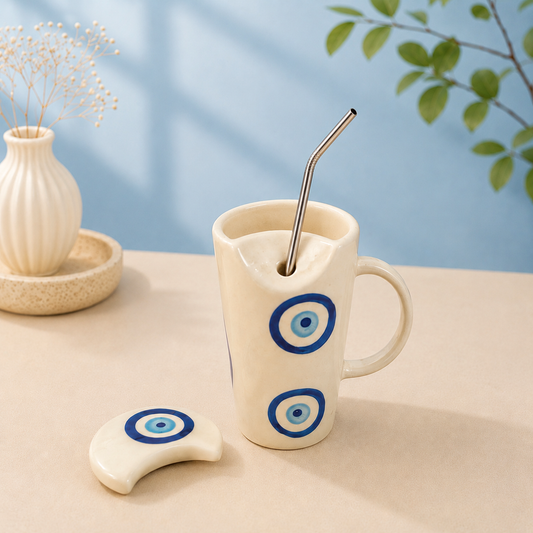 Evil Eye Tumbler with Lid & Straw Set of 1