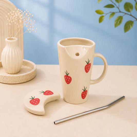 Strawberry Tumbler with Lid & Straw Set of 1