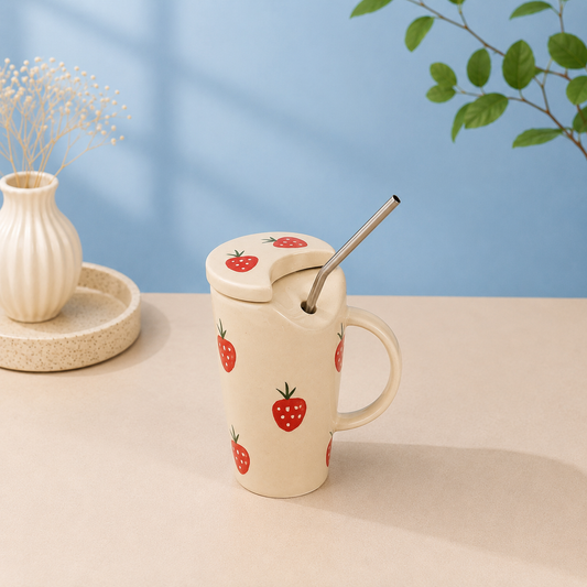 Strawberry Tumbler with Lid & Straw Set of 1