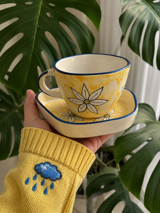 Sunny Bloom Cup & Saucer Set of 1
