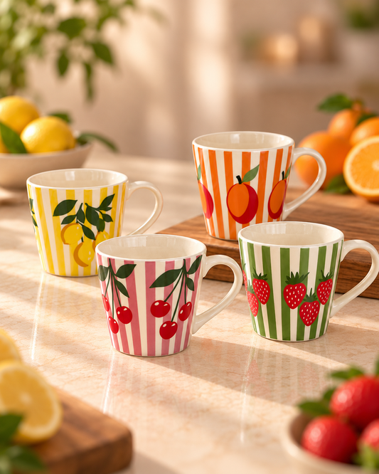 Fruit Garden Ceramic Mug Set of 4