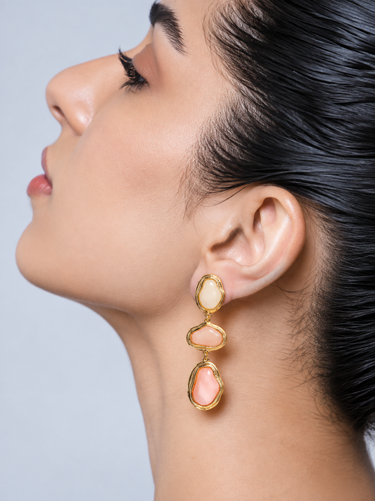 Blush Pink Organic Shape Drop Earrings