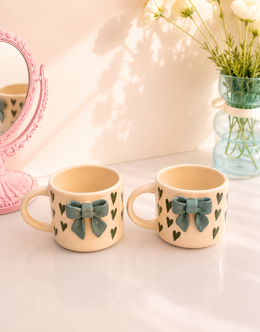 Sage Ribbon Cups Set of 1