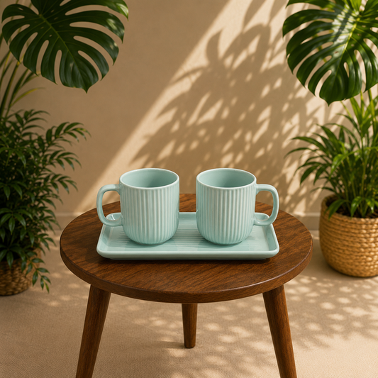 Mint Mist Mug & Tray Set