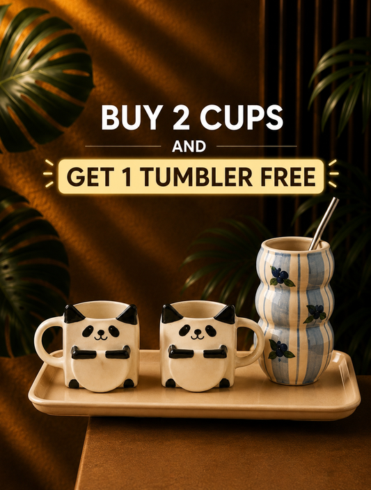 Panda Pocket Mug Set + Free Tumbler