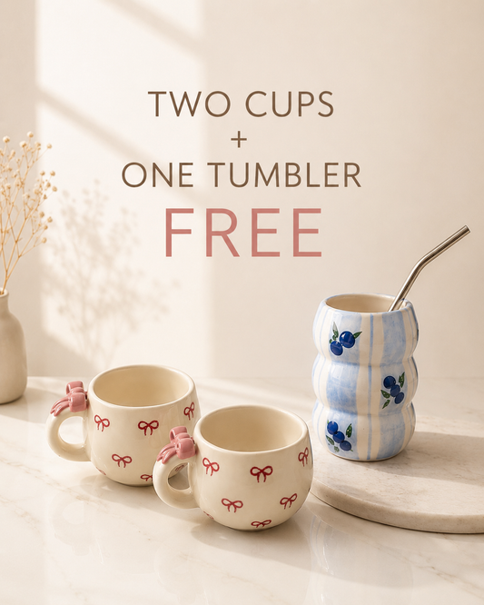 Ballerina Bow Cup Set + Free tumbler