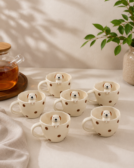 Puppy Peek Mug Cup Set of 6