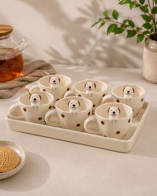Puppy Peek Mug Cup Set of 6