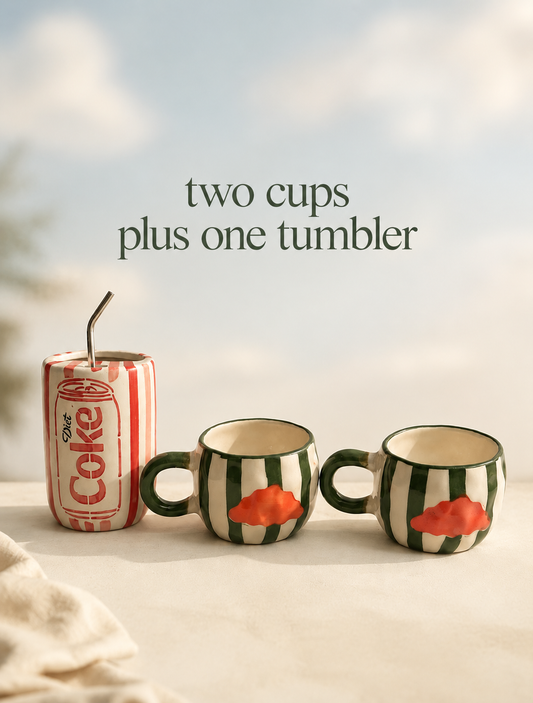 The Whimsy Cup Set + coke Tumbler