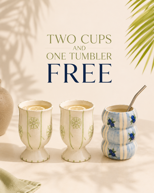 Lemon juice glass set + Blueberry tumbler