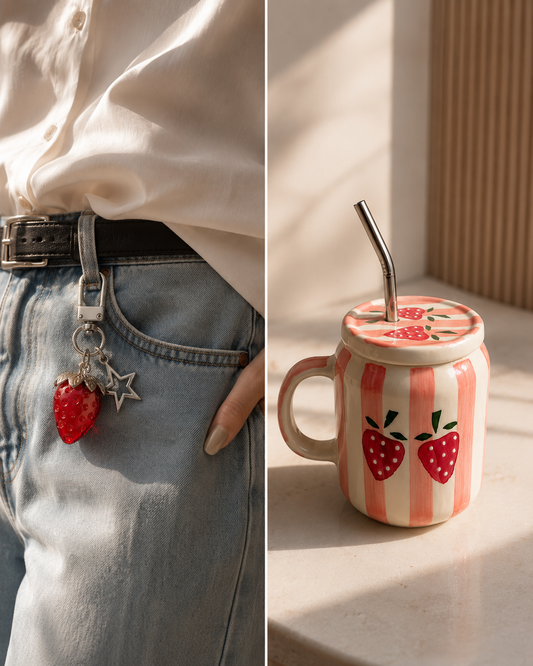 Strawberry Tumbler + Free Charm