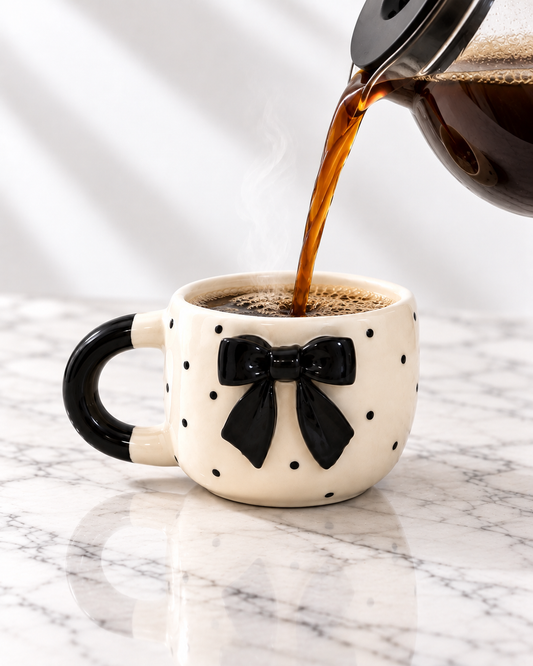 Black Bow Cup - Set of 3