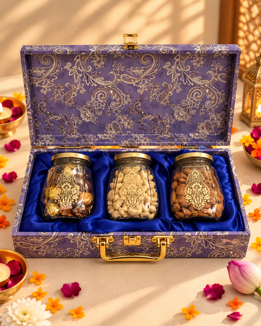 Purple Paisley Dry Fruit & Chocolate Gift Hamper