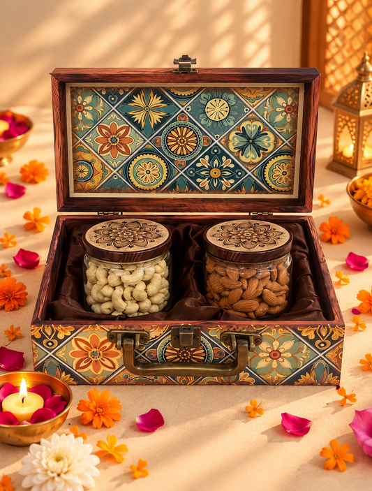 Royal Floral Dry Fruit Gift Hamper
