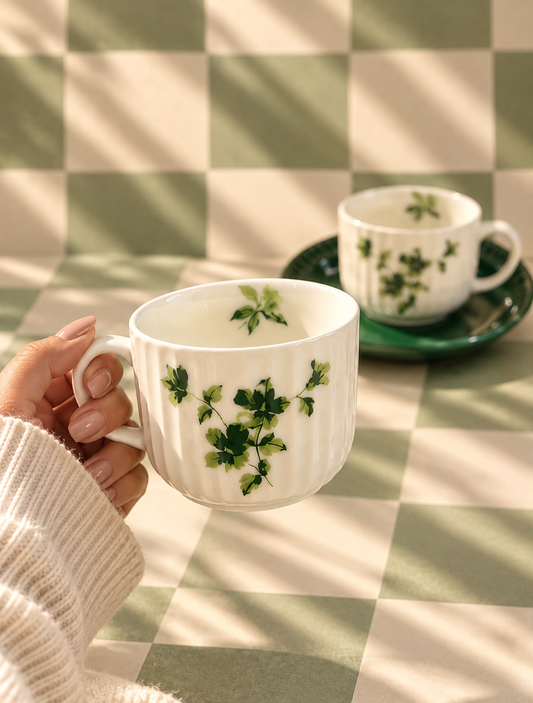 Sage Garden Tea Cup & Saucer Set of 2